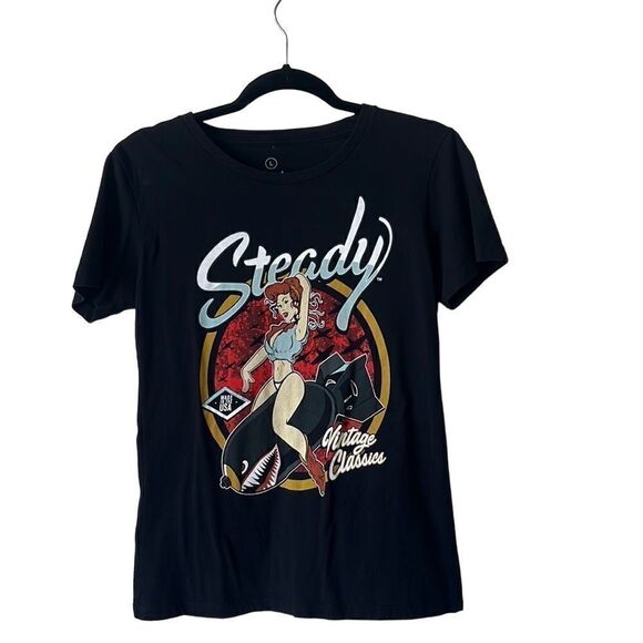 Steady Pinup Retro Rockabilly T-shirt size L - Picture 1 of 4